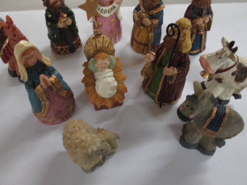 Lot of 4  Miniature 11 pc Nativity...