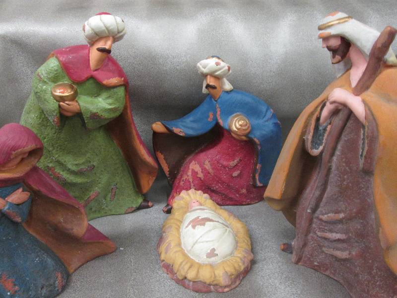 6 pc Broad Base Ceramic Nativity Se...