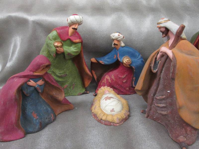 6 pc Broad Base Ceramic Nativity Se...