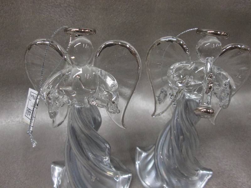 Set of 2 5 inch Glass Angel Orname...
