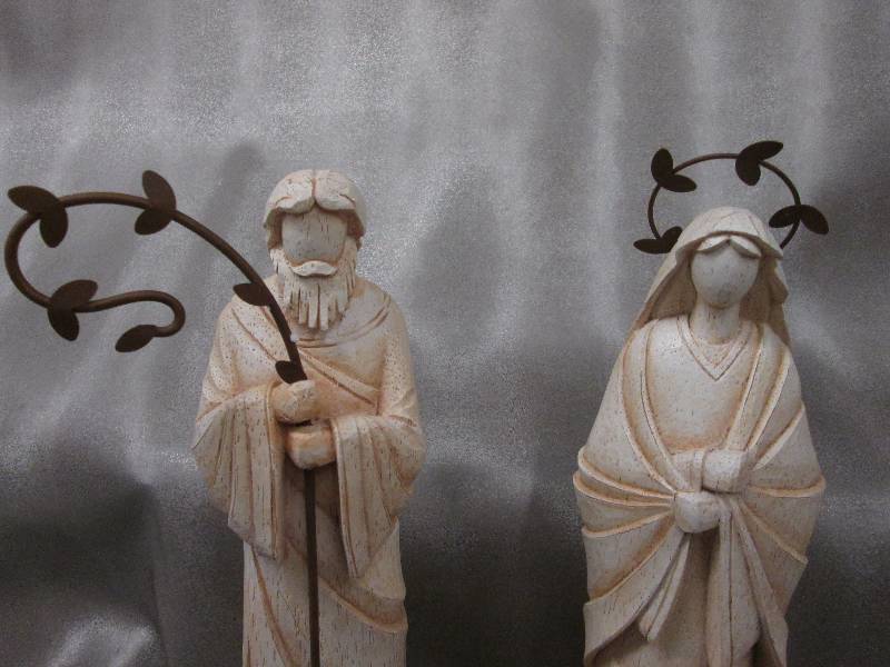 3 pc Poly resinMetal  Holy Family ...