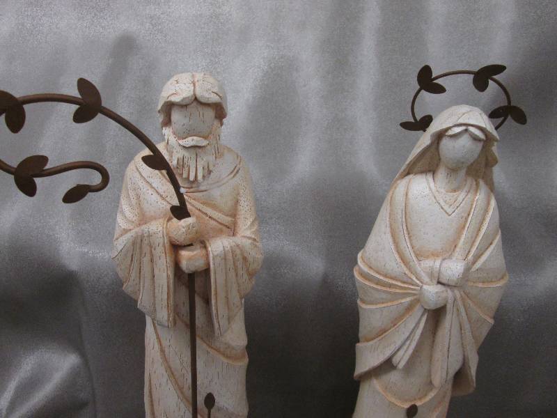 3 pc Poly resinMetal  Holy Family ...