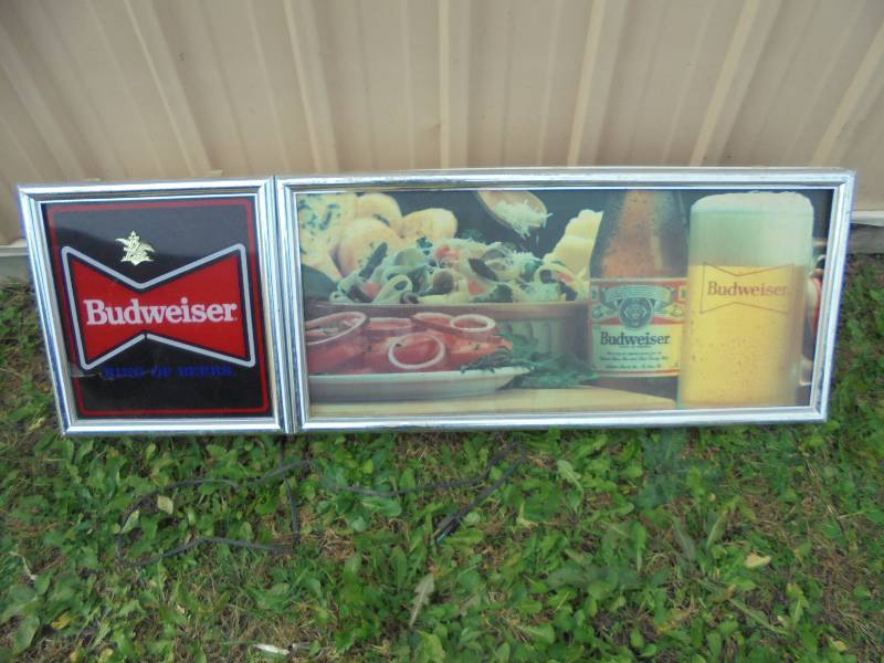 Lighted Budweiser Sign, works, 52x18x9