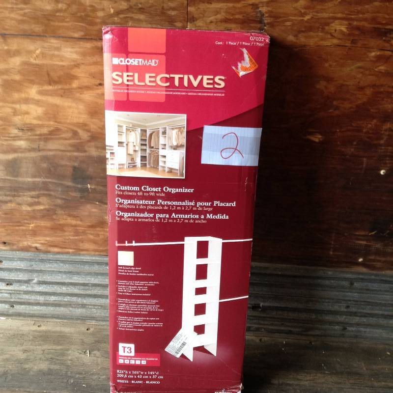 lot 2 image: Closetmaid Selectives 16 White Custom Closet Organizer Never used