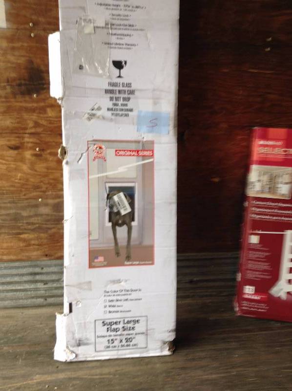 lot 5 image: Ideal Pet Products 80PATSLW 80 PATIO SL Pet Door 1.875 x 18.75 x 77.625 Never used