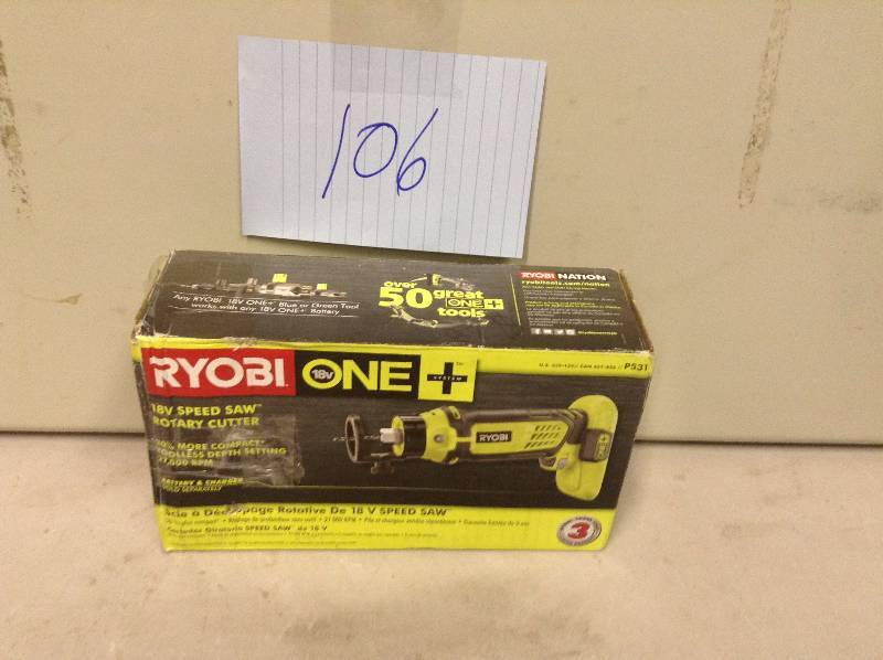 lot 106 image: Ryobi ONE 18-Volt 6-12 in. Cordless Circular Saw (Tool Only)