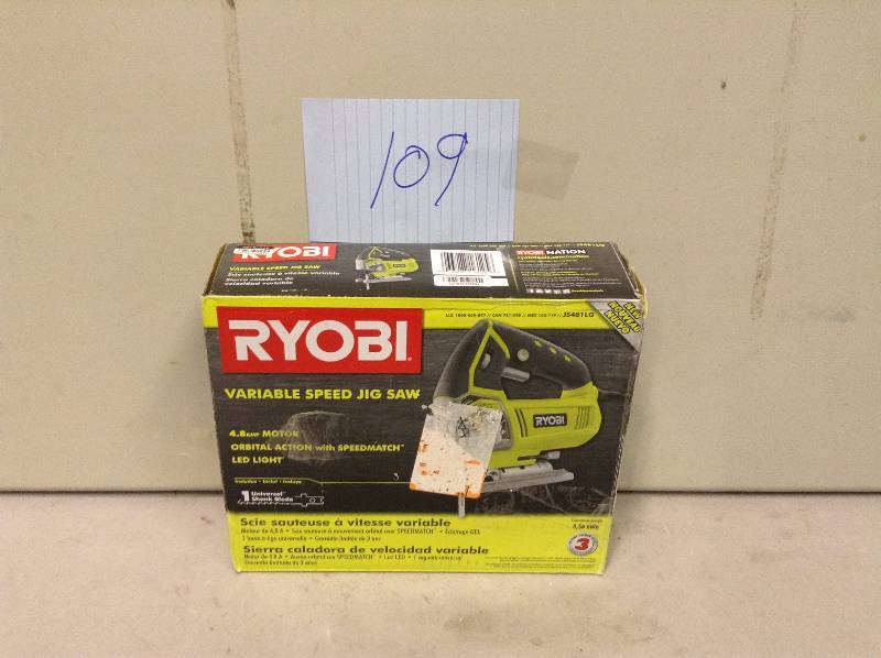 lot 109 image: Ryobi Variable speed Jig Saw