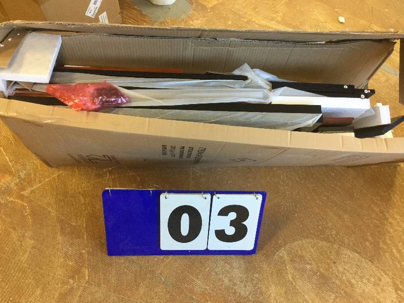 lot 3 image: Tile-Top Buffet - CherryBlack open box stock and actual photos used to display item