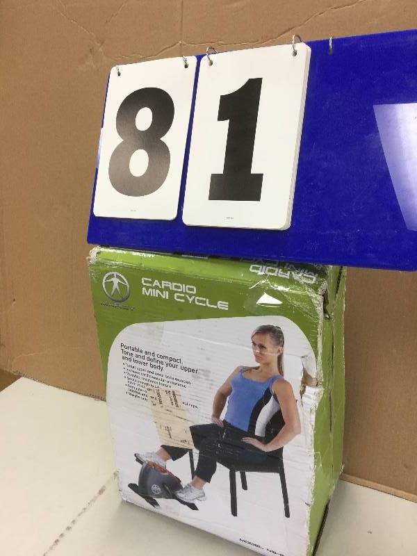 lot 81 image: Marcy Deluxe Mini Cardio Cycle stock and actual photos used to display item
