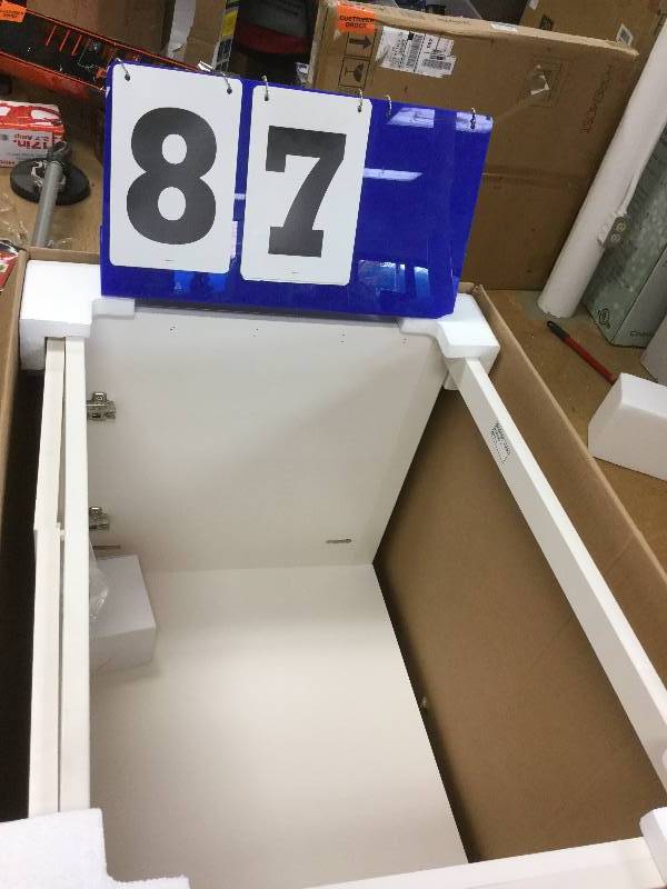 lot 87 image: Home Decorators Vanity Cabinet Only in Cream CBBD30-CR Never used