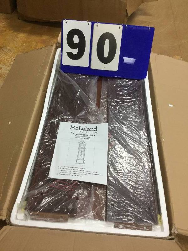lot 90 image: McLeland Design 72 Grandfather Clock - Oak stock and actual pictures used to display item