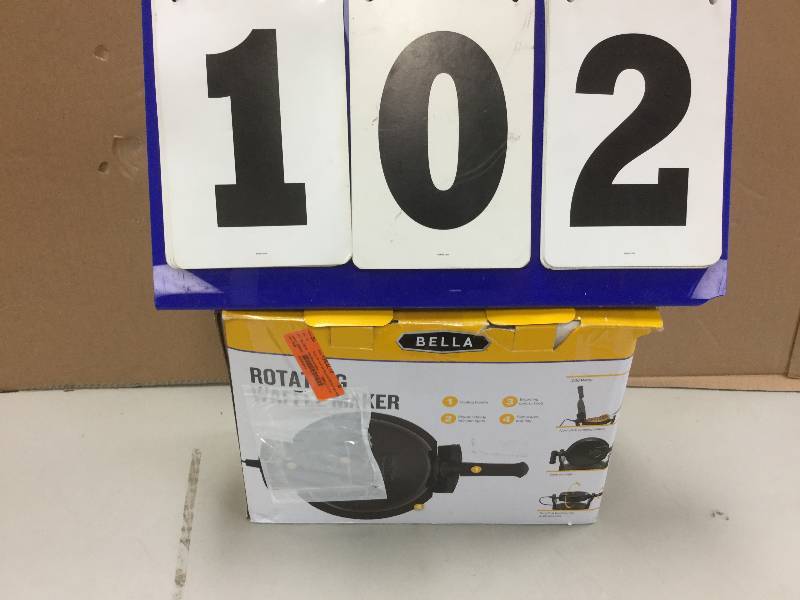 lot 102 image: BELLA Rotating Belgian Waffle Maker in working conditions