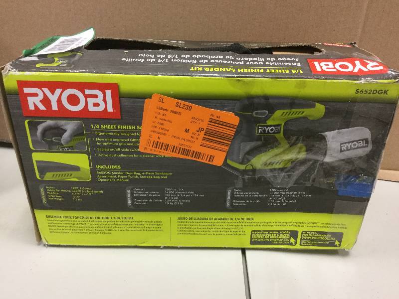 lot 110 image: Ryobi 2 Amp 14 Sheet Sander  used in working conditions