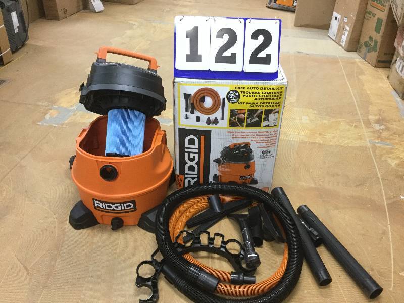 lot 122 image: Ridgid WD1451 High Perfomance Wetdry 14 gal vacuum never used