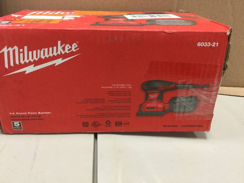 lot 129 image: Milwaukee 14 Sheet Palm Sander used in good working condition