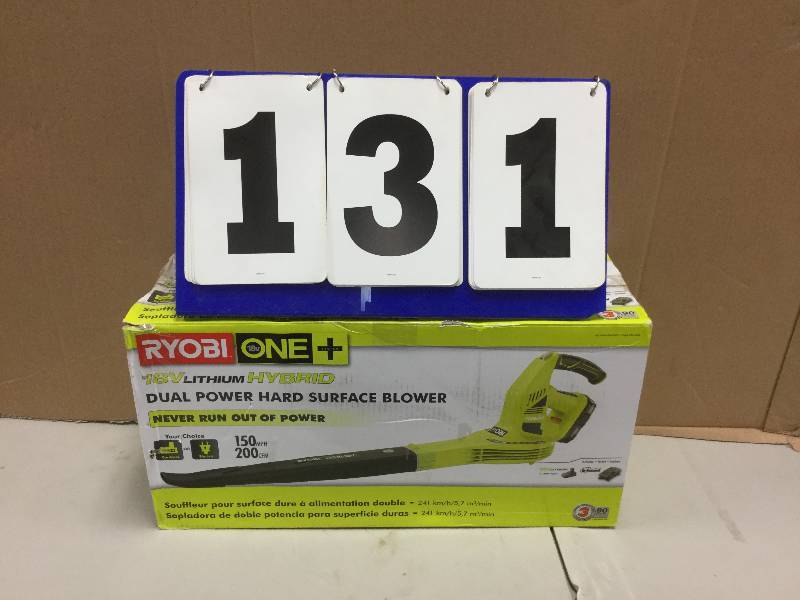 lot 131 image: Ryobi ONE Dual Power hard surface Hybrid  Blower