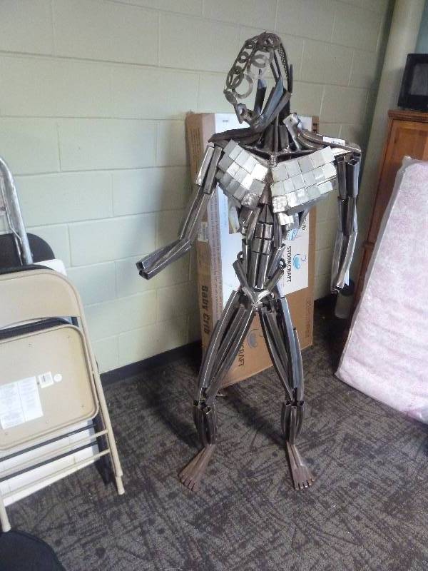 lot 1 image: Life Size Metal Man Scupture