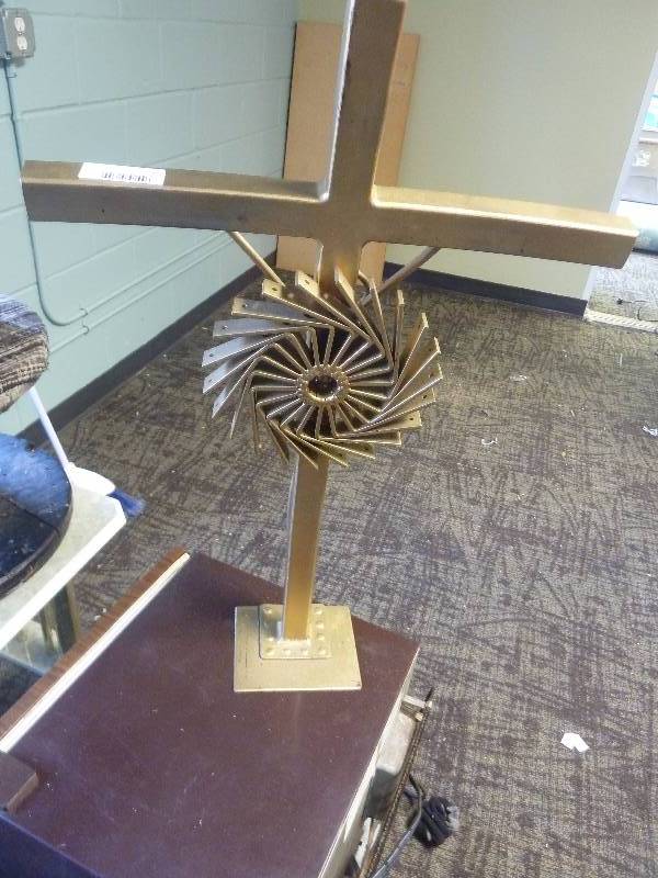 lot 9 image: Heavy Metal Sculpture of Christ On Cross