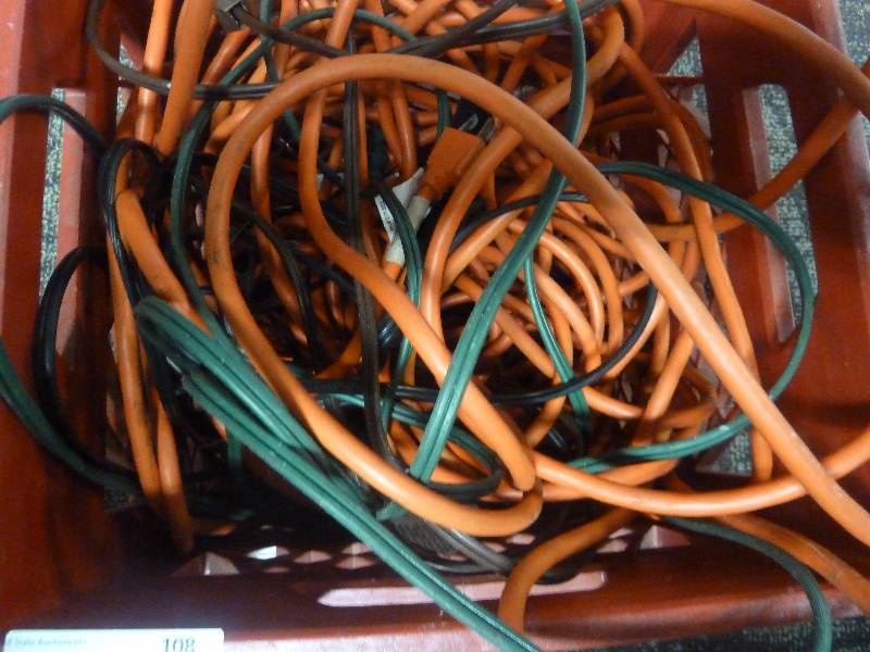 lot 108 image: Tub of Extension Cords