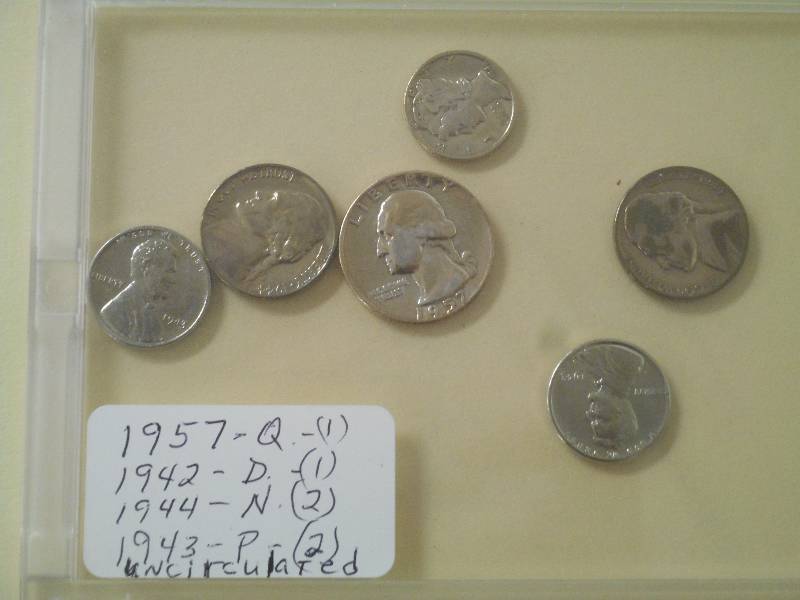 UNC 6-Coin Set (2) 1943 Pennies, (...
