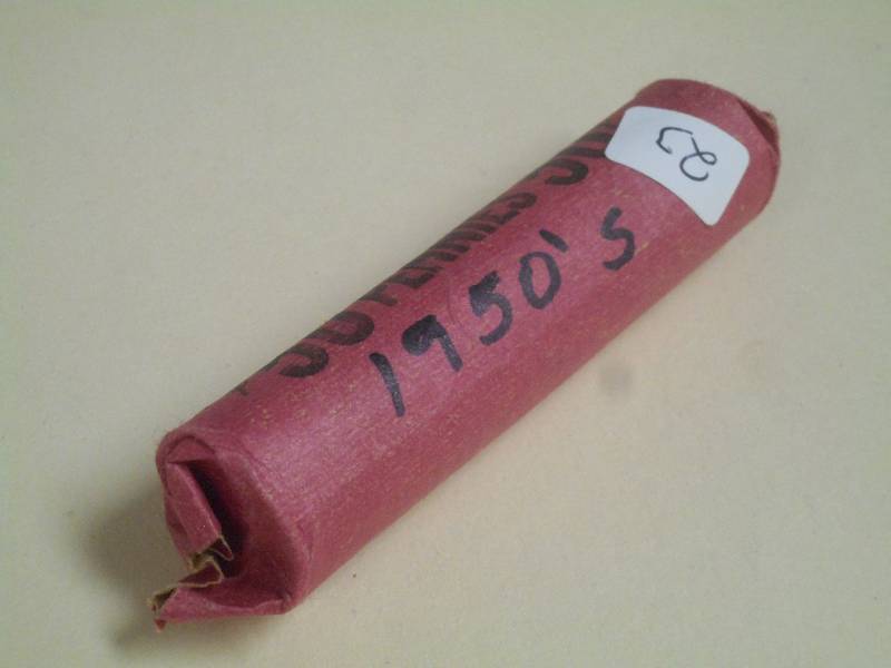 Full Roll Of 1950s Pennies, Unsear...