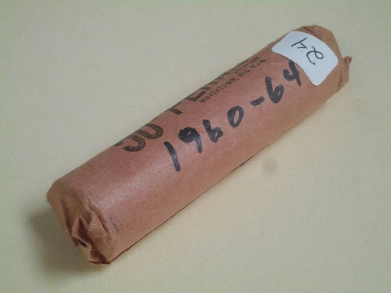 Full Roll Of 1960s Pennies, Unsear...