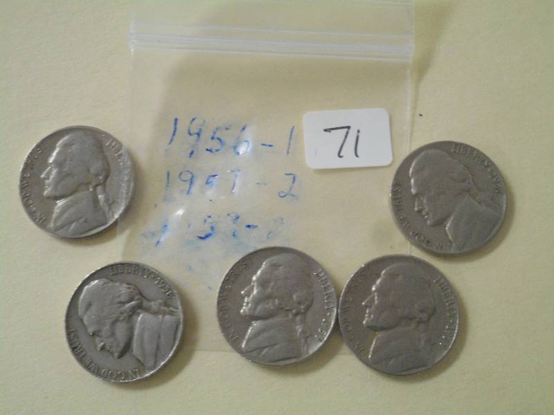 (4) Nickels 1956, (2) 1957, (2) 19...