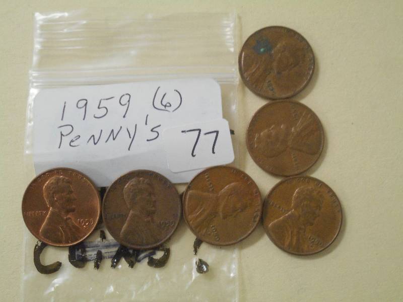 (6) 1959 Lincoln Cents ...