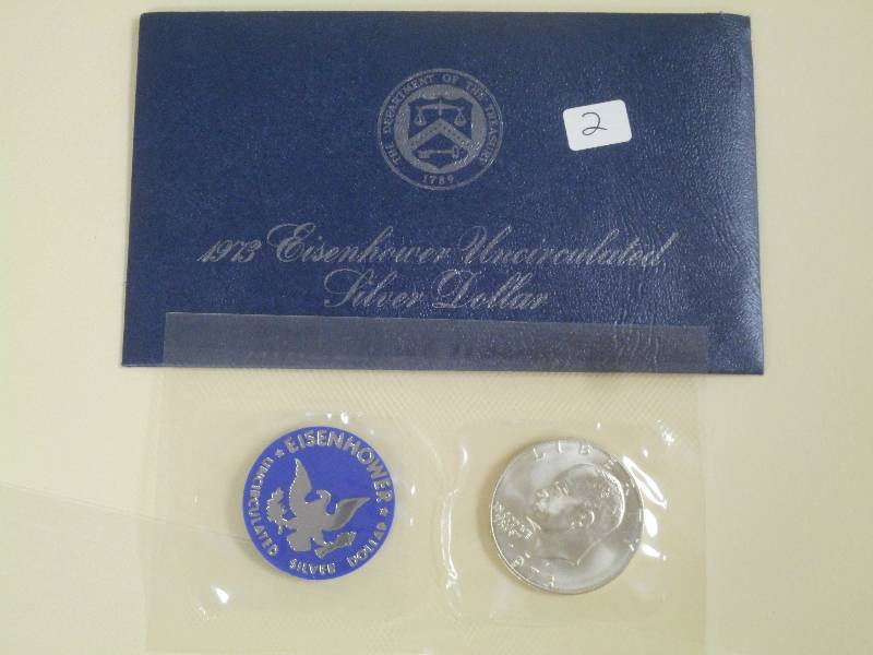 1973 UNC Eisenhower Silver Dollar, ...