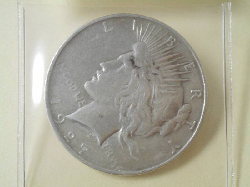1927-D Peace Silver Dollar, 90% Sil...