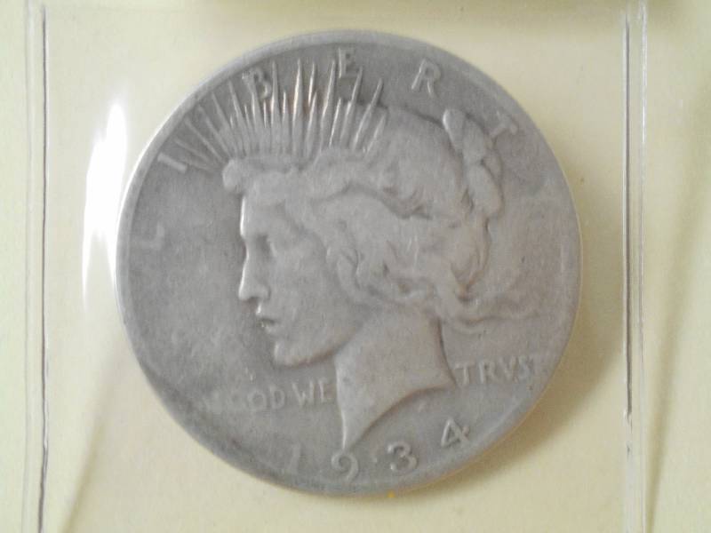 1934-S Peace Silver Dollar, 90% Sil...