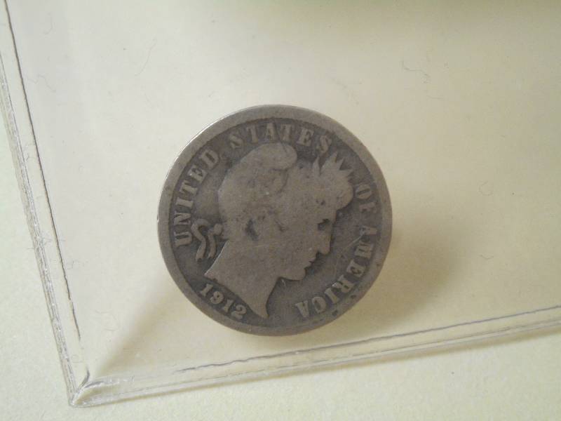 1912-D Barber Dime, 90% Silver Coin...
