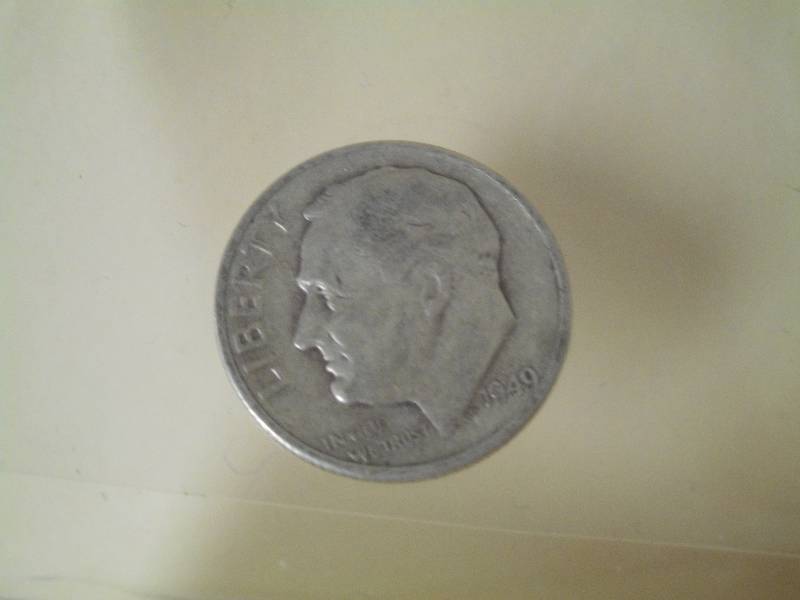 1949 Roosevelt Dime, 90% Silver Coi...
