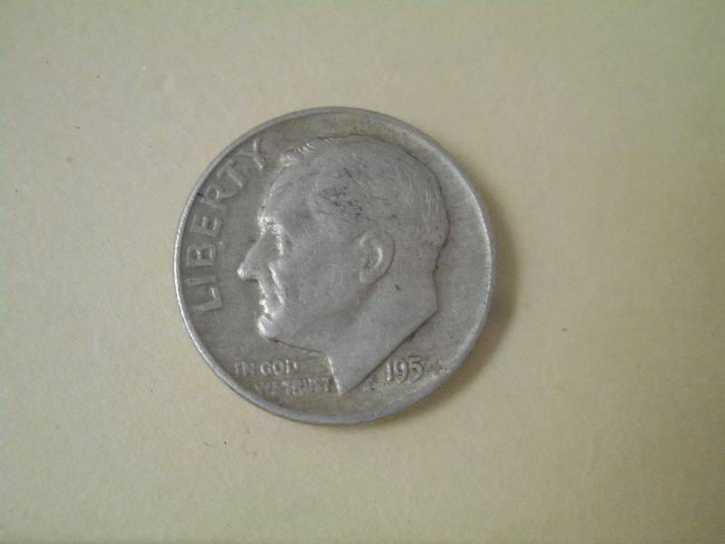 1954-D Roosevelt Dime, 90% Silver C...