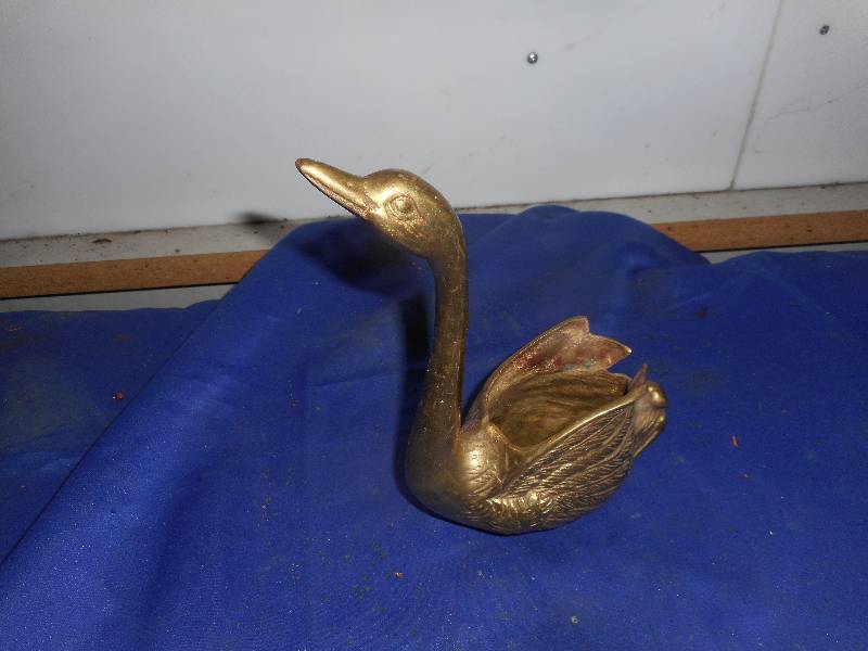 VINTAGE BRASS SWAN