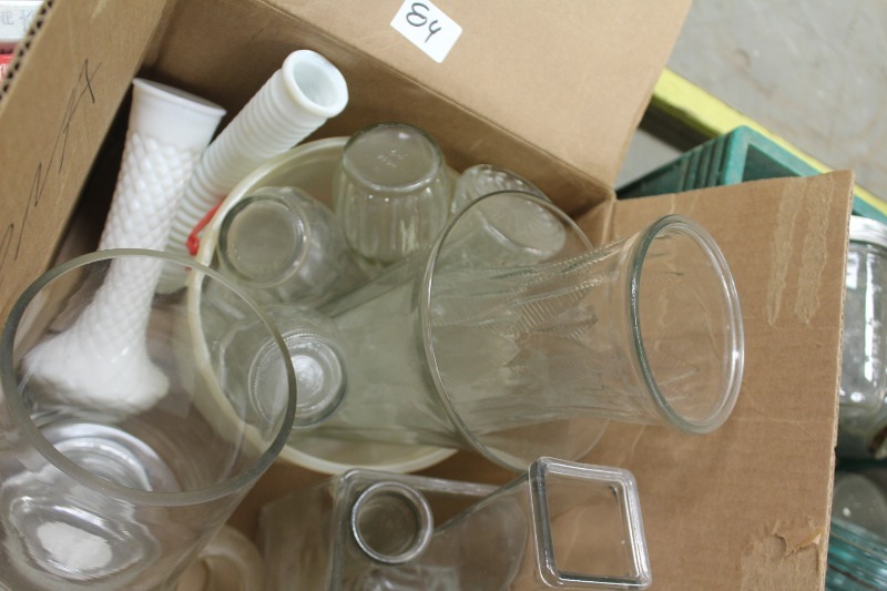 Glass Vases  Milk Glass