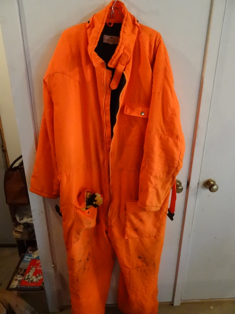 lot 53 image: XXL Hunter Orange Coverall and Hat