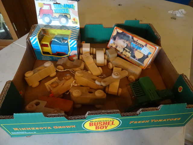 lot 78 image: Misc Wooden Toy Cars and Trucks