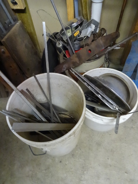 lot 212 image: Misc Buckets of Scrap Steel and Metal
