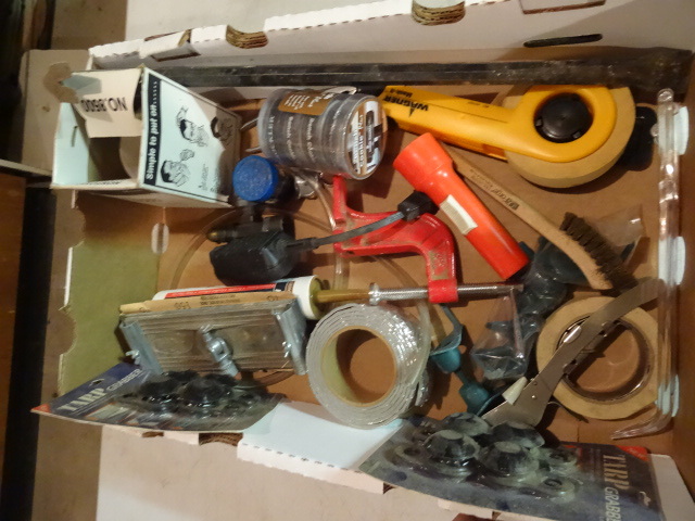 lot 251 image: Misc Tools Crow Bar, Tape Dispenser