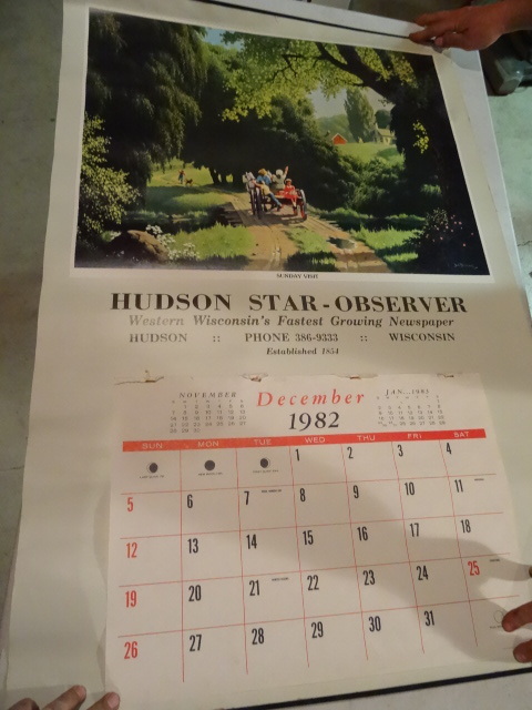 lot 297 image: 1982 Wall Calender. Hudson Star Observer
