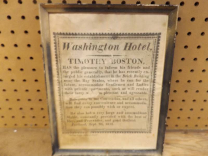 WASHINGTON HOTEL FRAMED ARTICLE