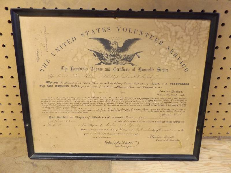 FRAMED CERTIFICATE