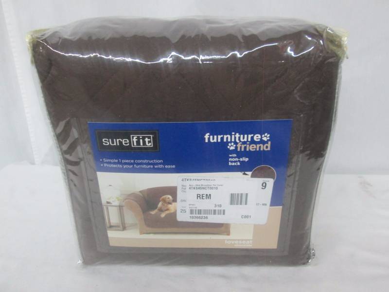 lot 93 image: Sure Fit Microfiber Nonskid Pet Loveseat Cover