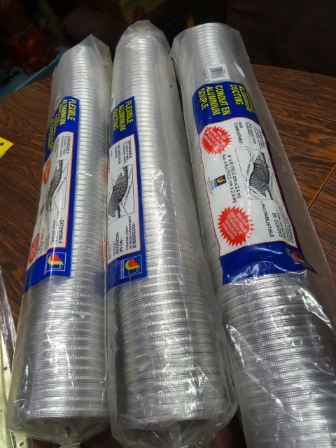 lot 163 image: Flexible Aluminum Ducting 4 X 8  Qty 3