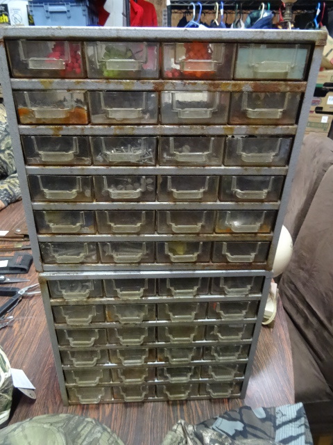 lot 313 image: 24 Drawer Metal Hardware Cabinet