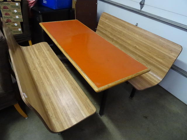 lot 317 image: Metal Framed Bench Table Does Come Apart,