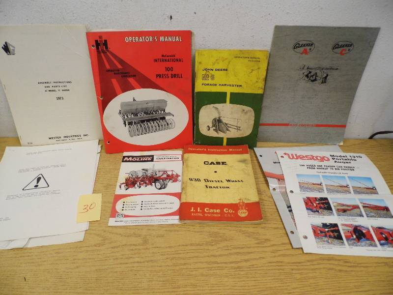 lot 30 image: Vintage Tractor  Implement Manuals