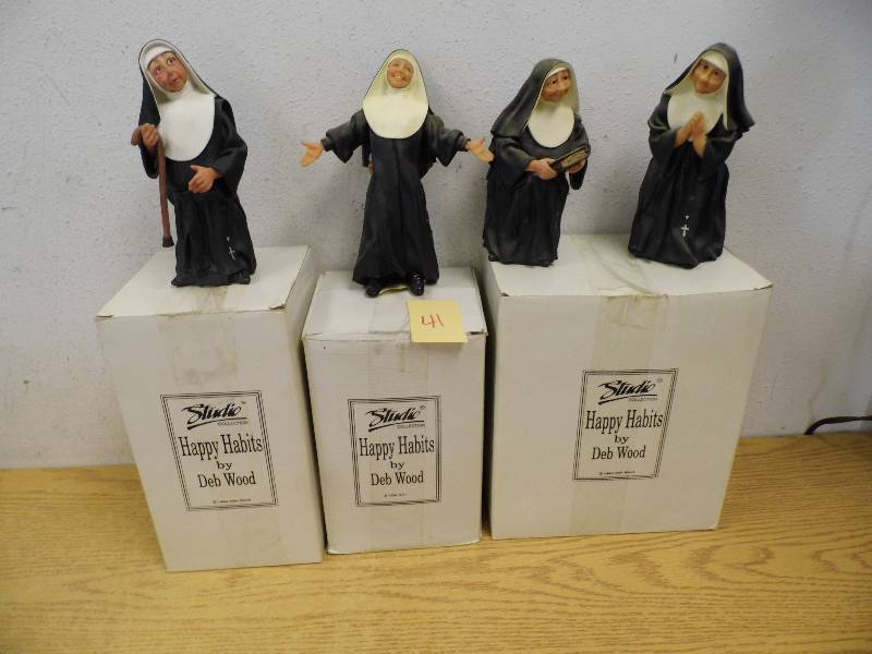 lot 41 image: Happy Habits Nun Figurines