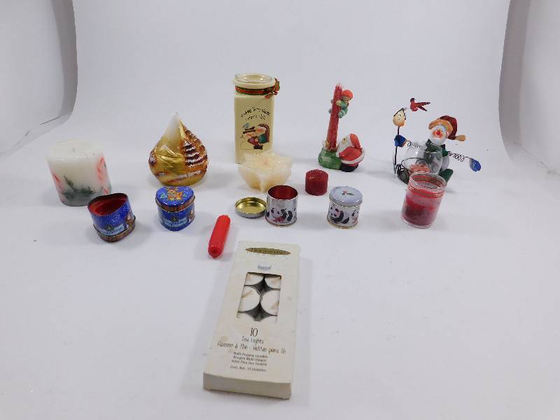 Lot of Various Christmas CandlesHolders